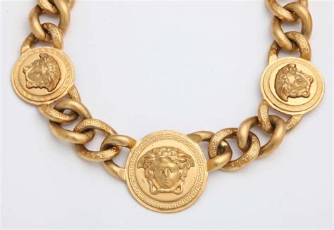 versace style gold chain|Versace gold chain necklace.